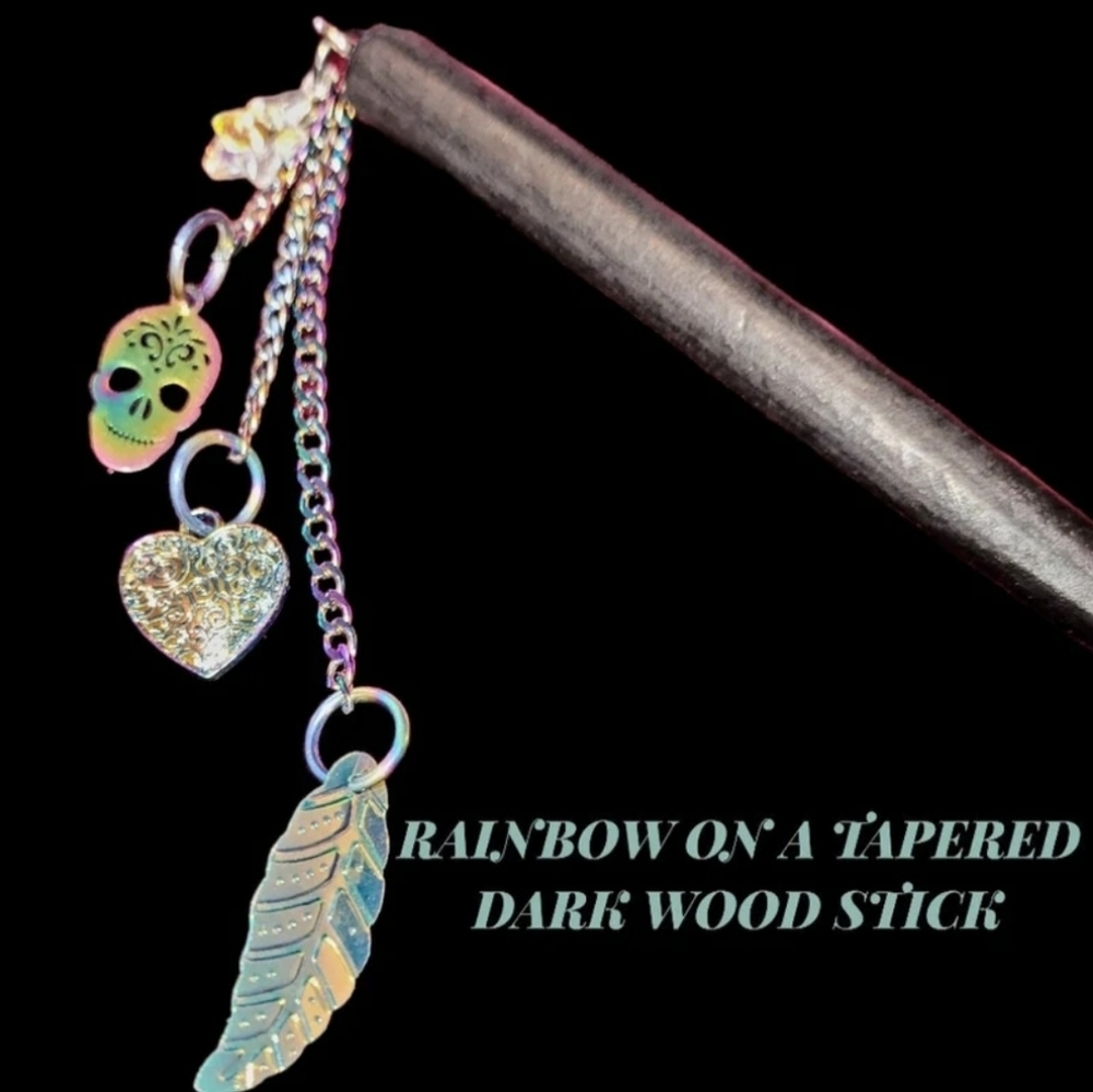 100% Customizable Handmade Hairstick Hair Accessories with chain & charms! - Picture 6 of 7